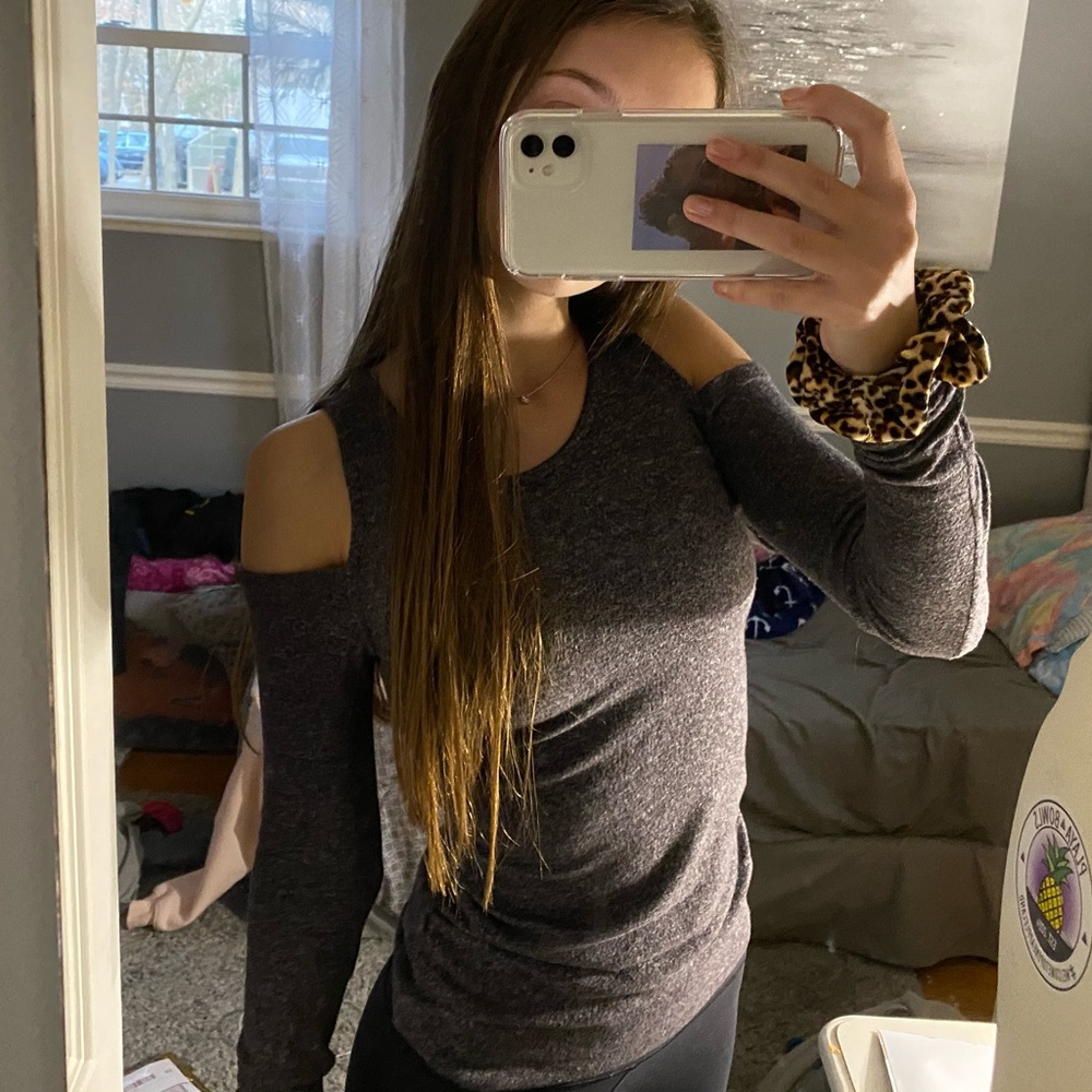 Gray Hollister Shoulder Top